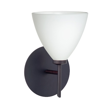 Besa Lighting Mia Mini Sconce, Opal Matte, Bronze Finish, 1x5W LED 1SW-177907-LED-BR